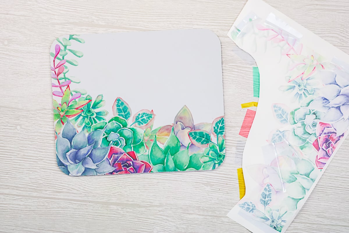 sublimation mouse pad with succulents