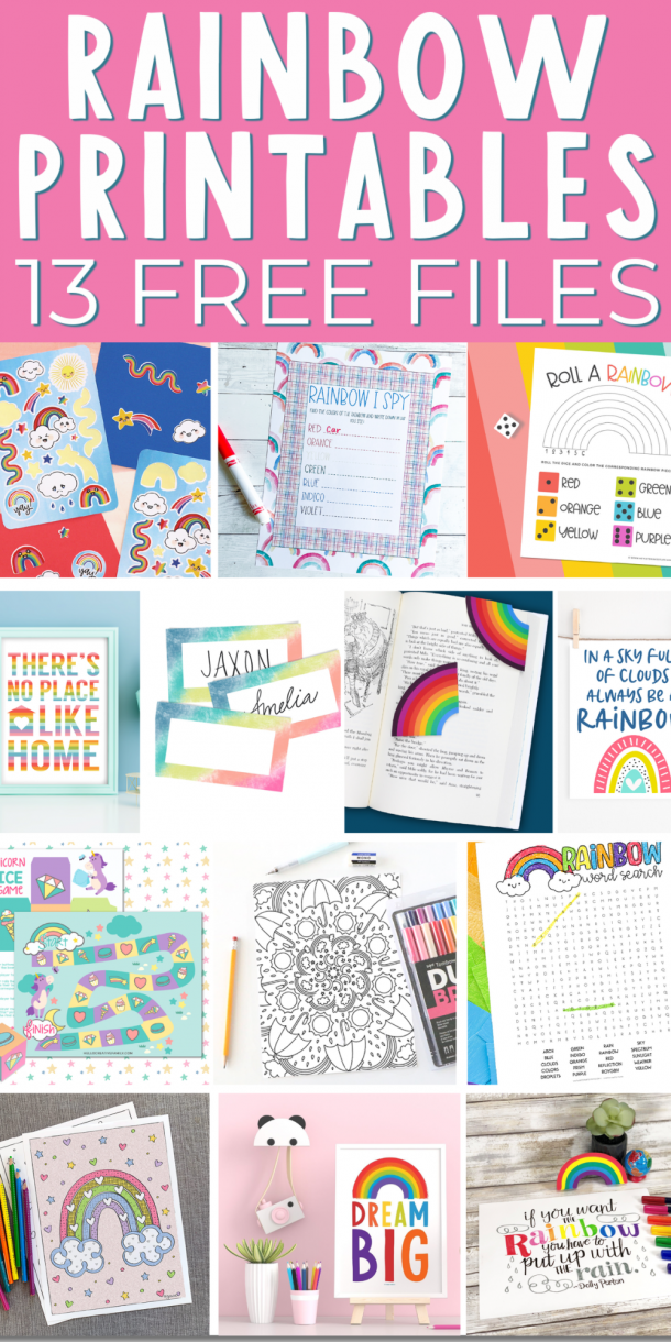Free Printable Art for Kids Plus More Rainbow Printables - Angie Holden ...