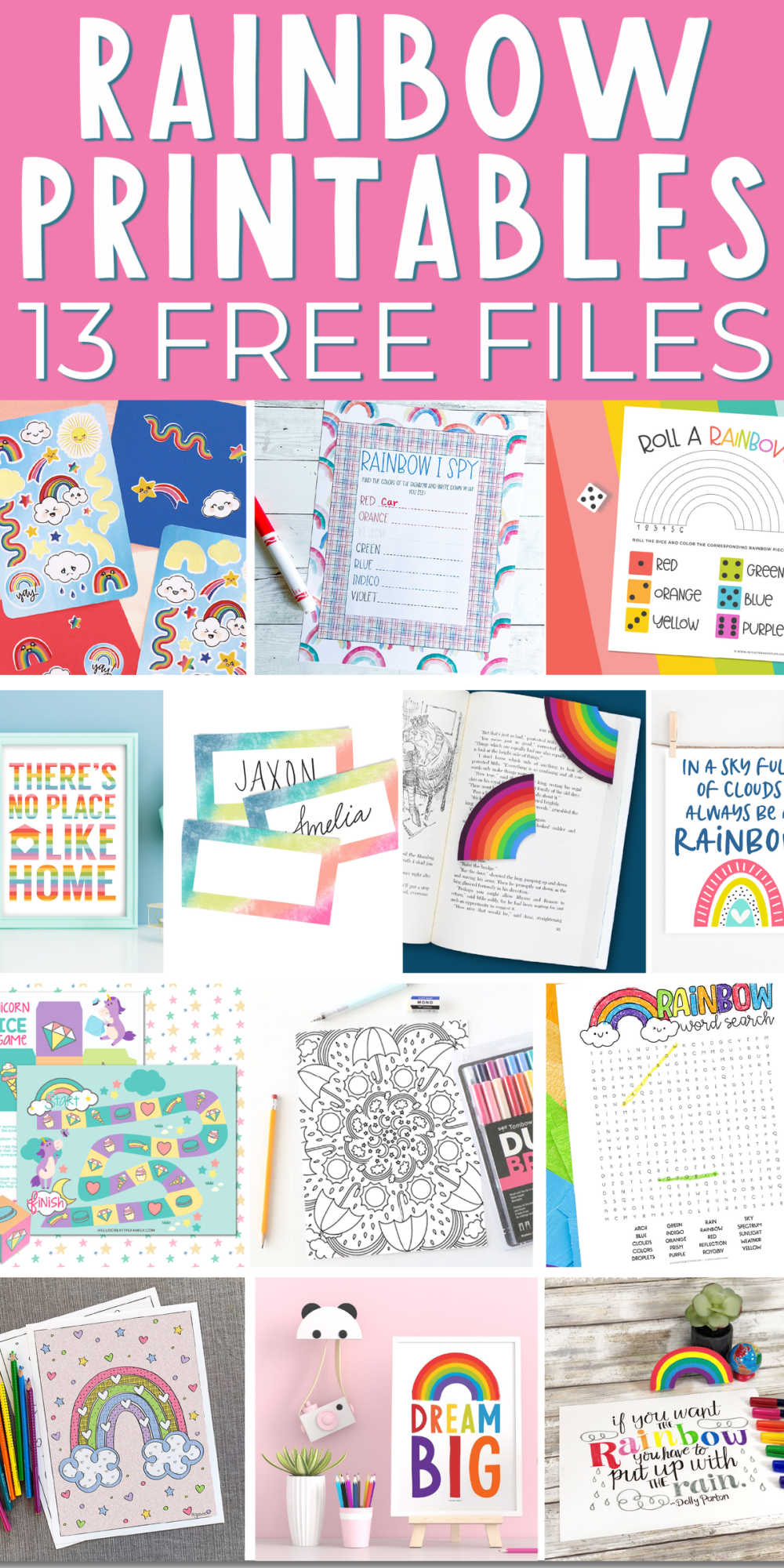 Free Printable Art for Kids Plus More Rainbow Printables - Angie Holden The Country Chic Cottage