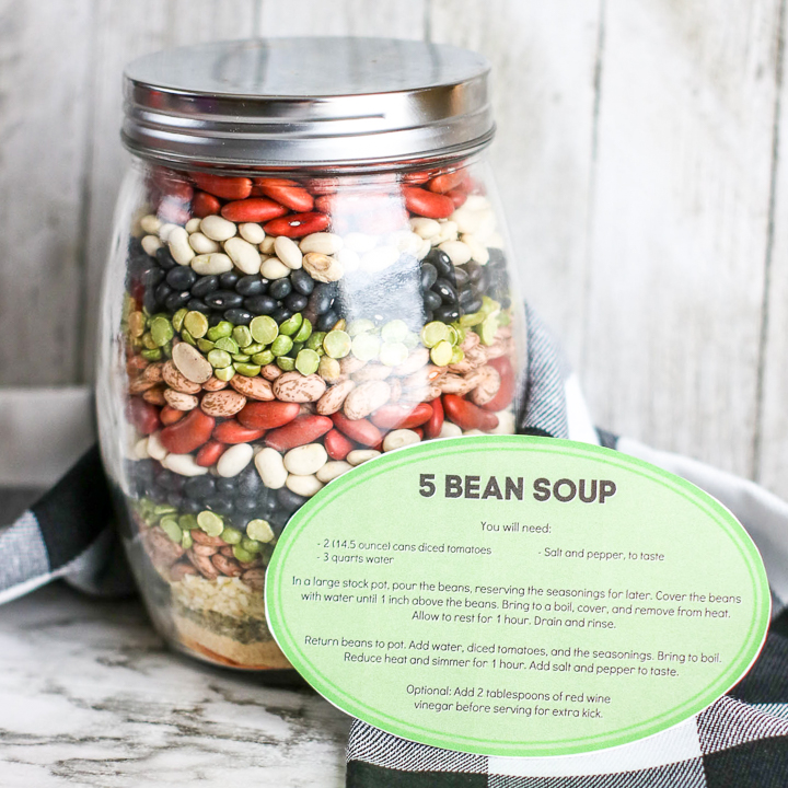 bean soup mason jar gift