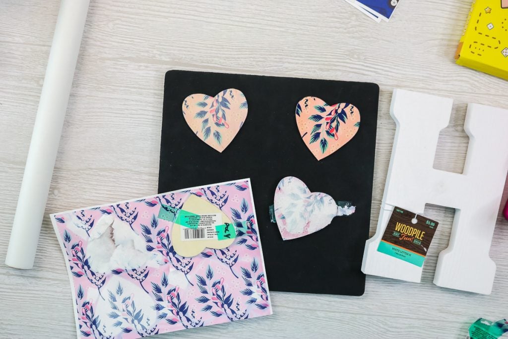 adding sublimation print to wood hearts