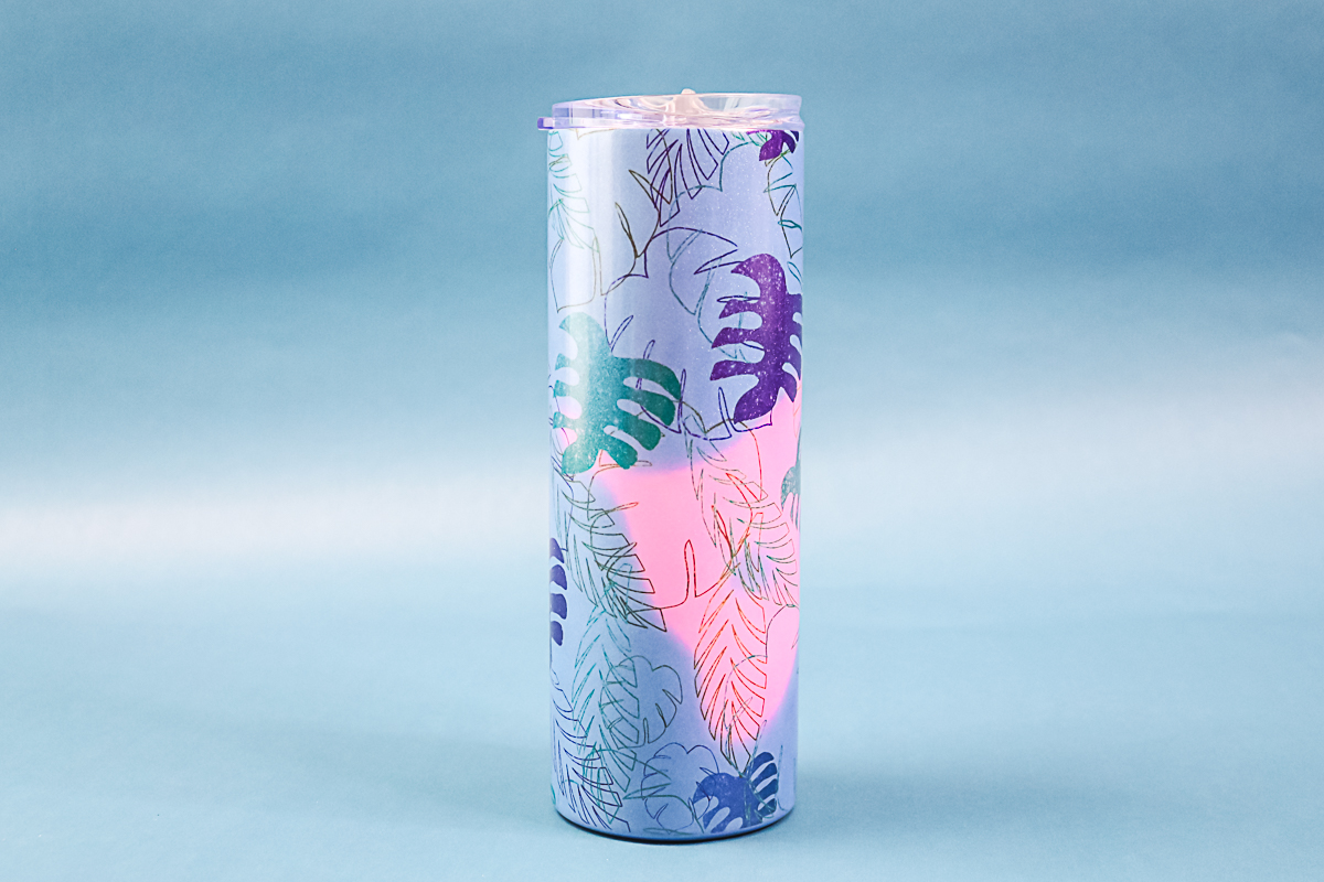 hand print on a sublimation tumbler