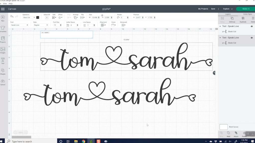 cricut design space font characters