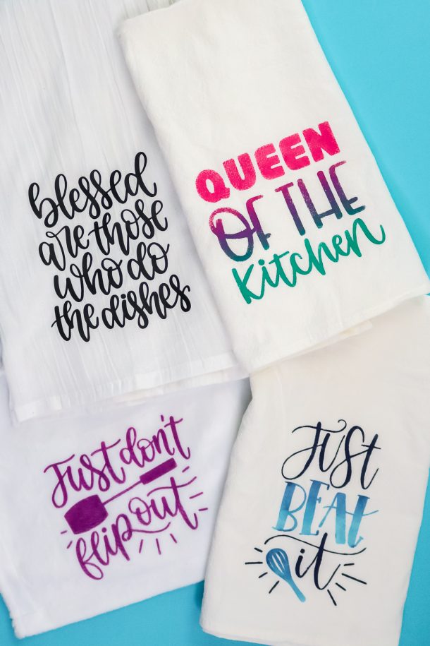 Cricut Tea Towels 4 Ways to Make Fabric Projects Angie Holden The