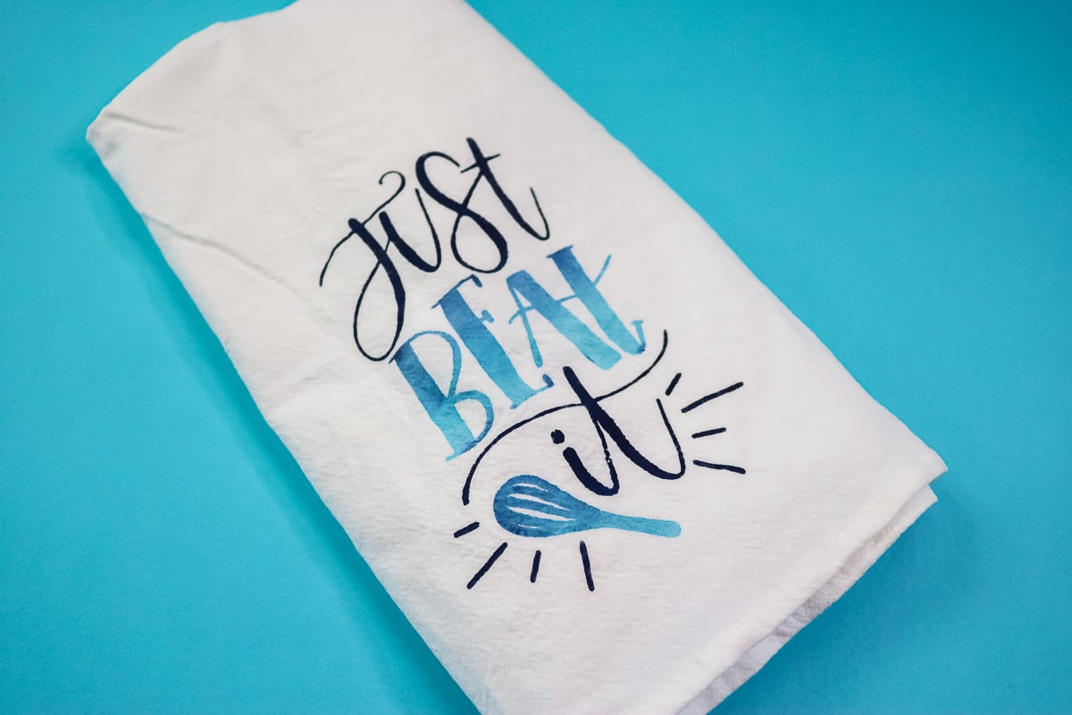 making kitchen towels with a cricut