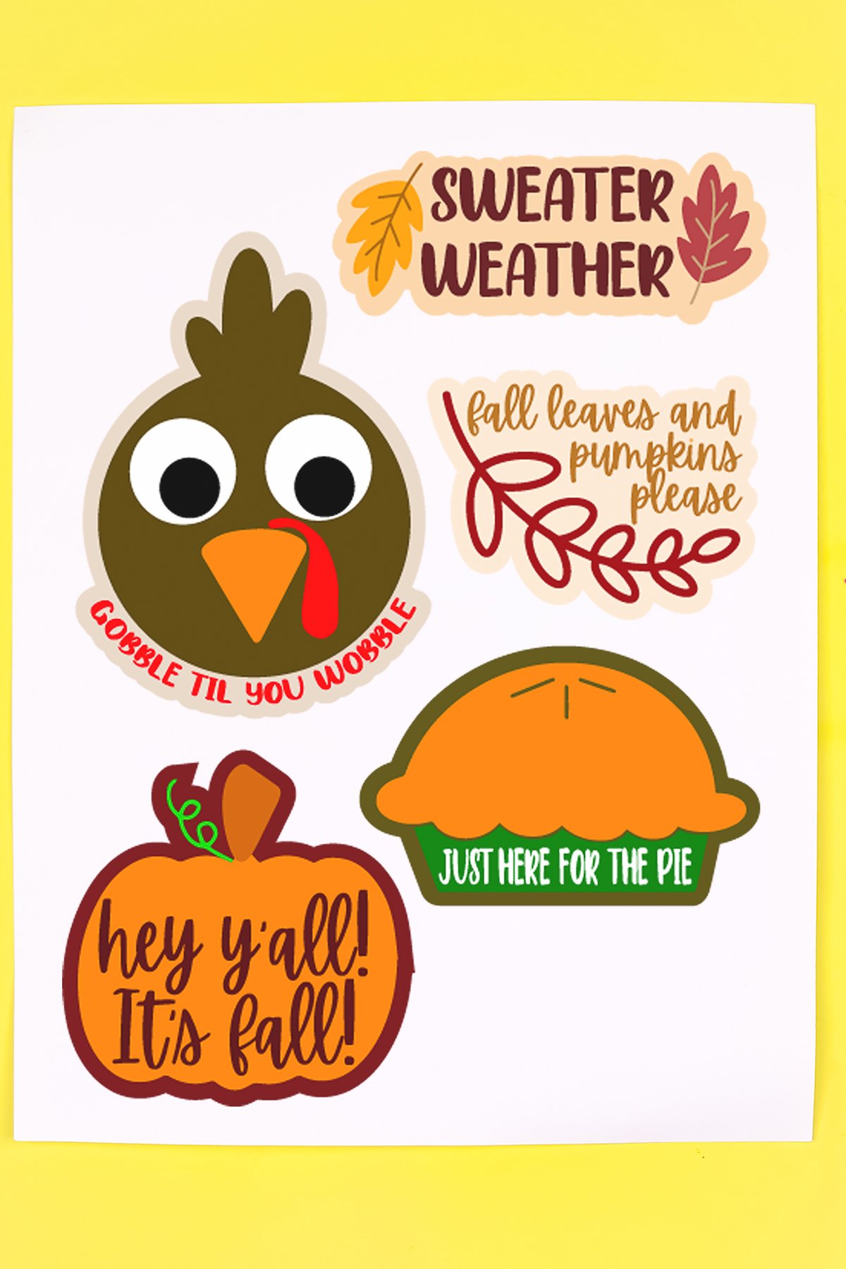 free printable stickers for thanksgiving