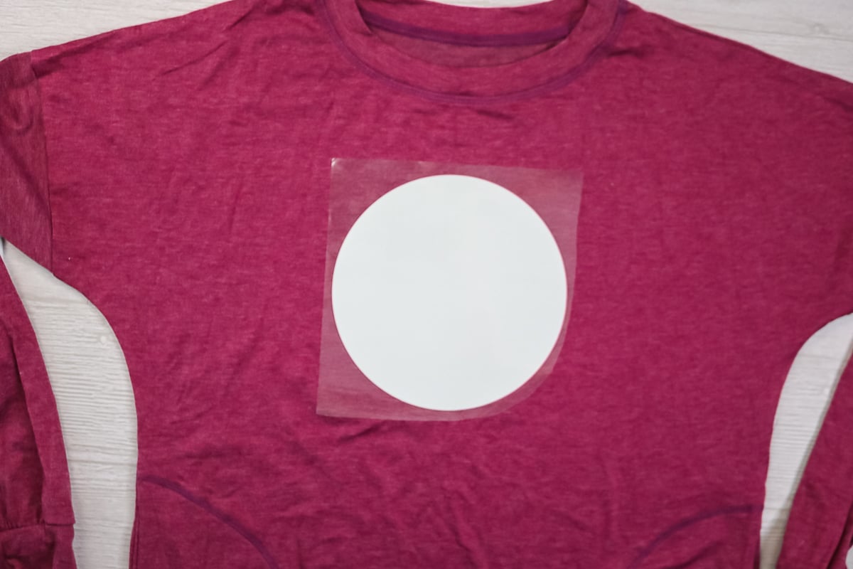 applying glow in the dark HTV to a shirt