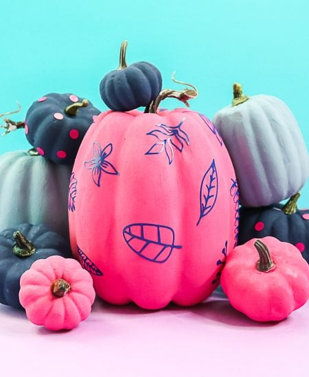 painting colorful pumpkins