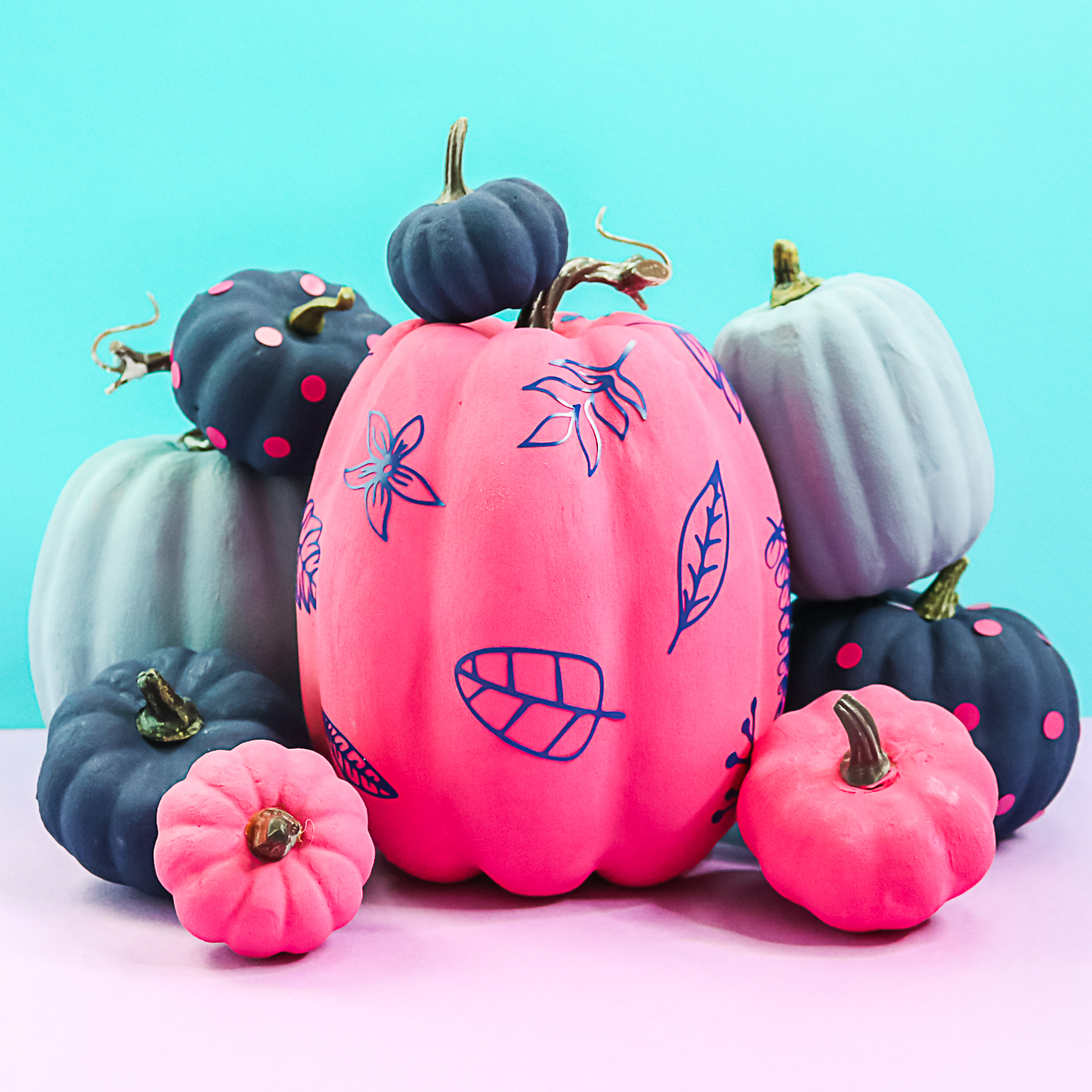 painting colorful pumpkins