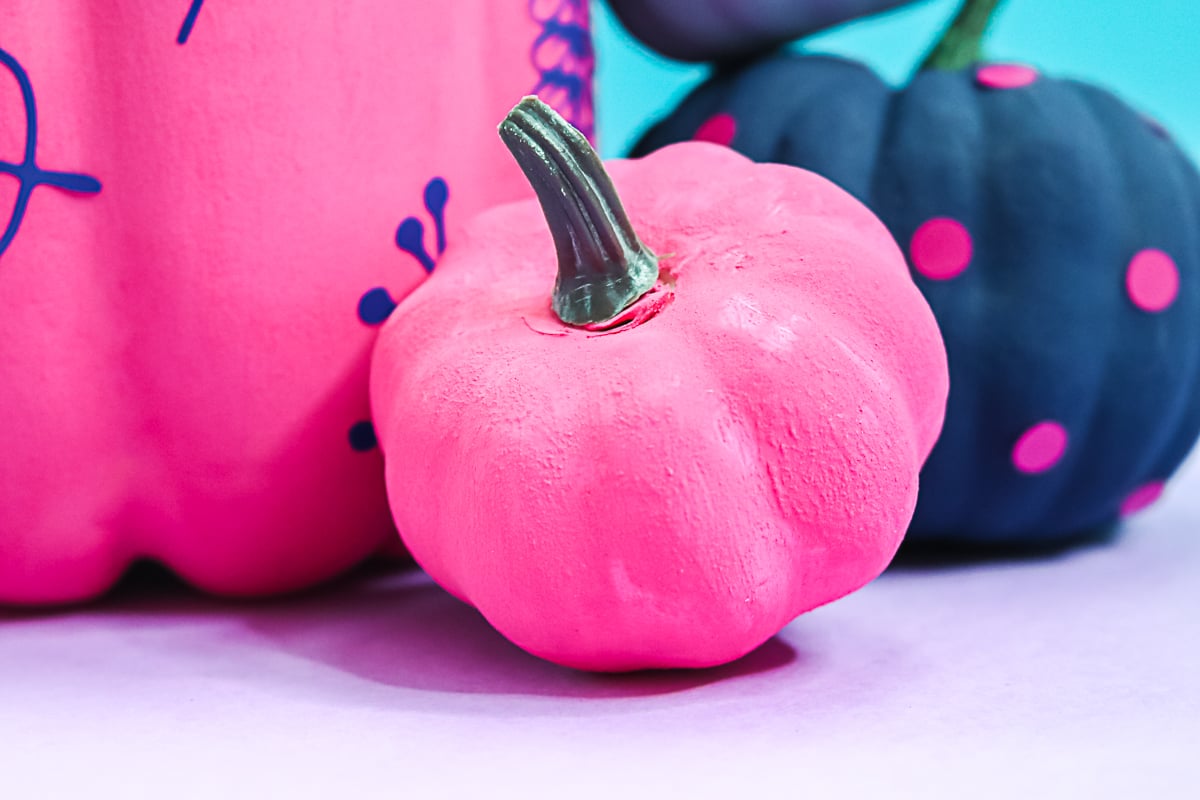 textured paint on a pumpkin