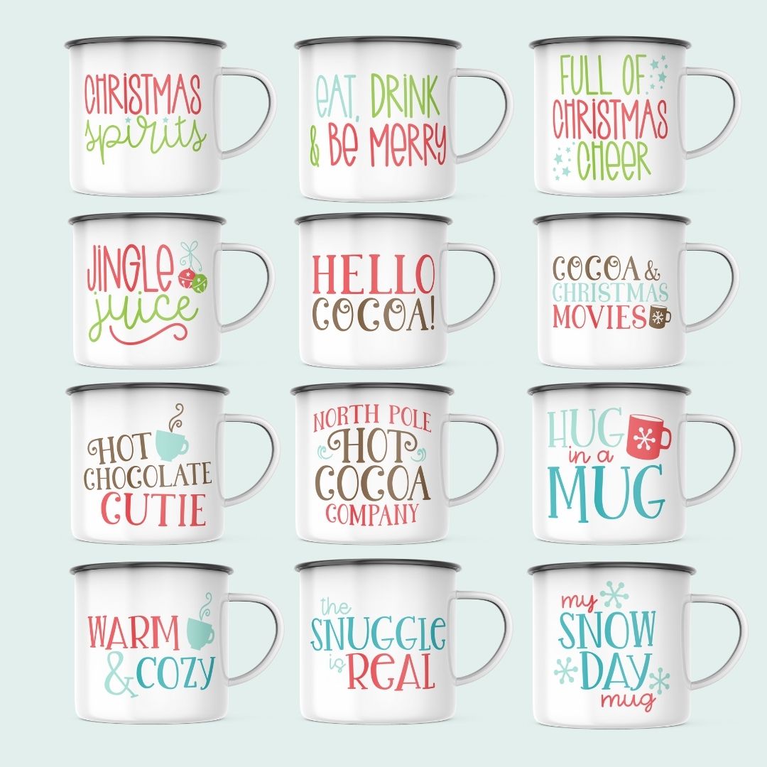 12 holiday mug set