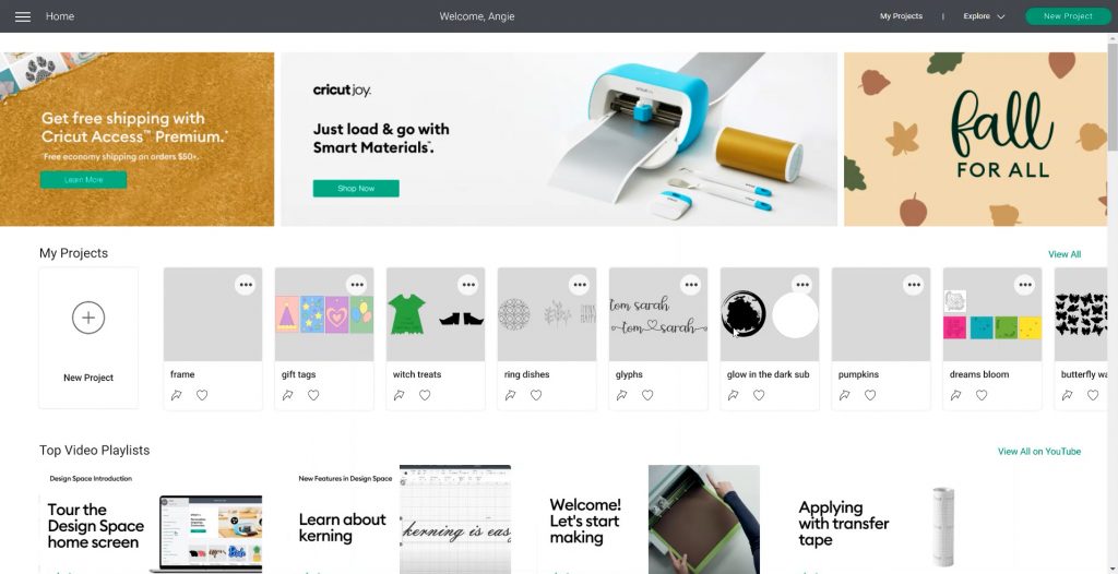 cricut design space home page what is cricut design space