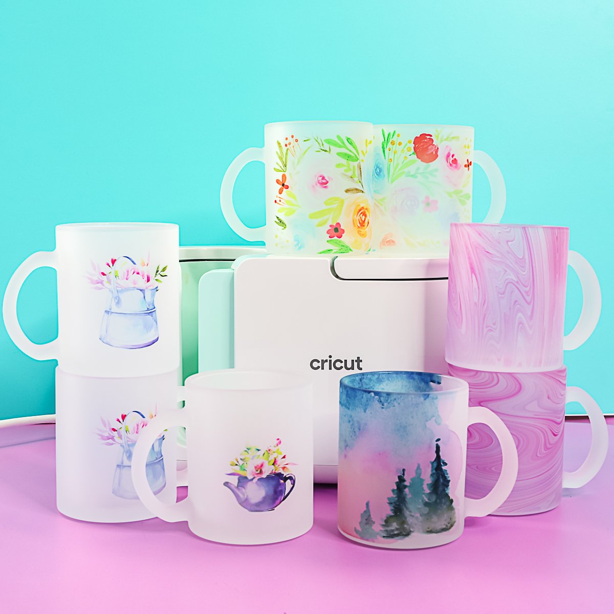 tasses à sublimation dans la presse à tasses cricut