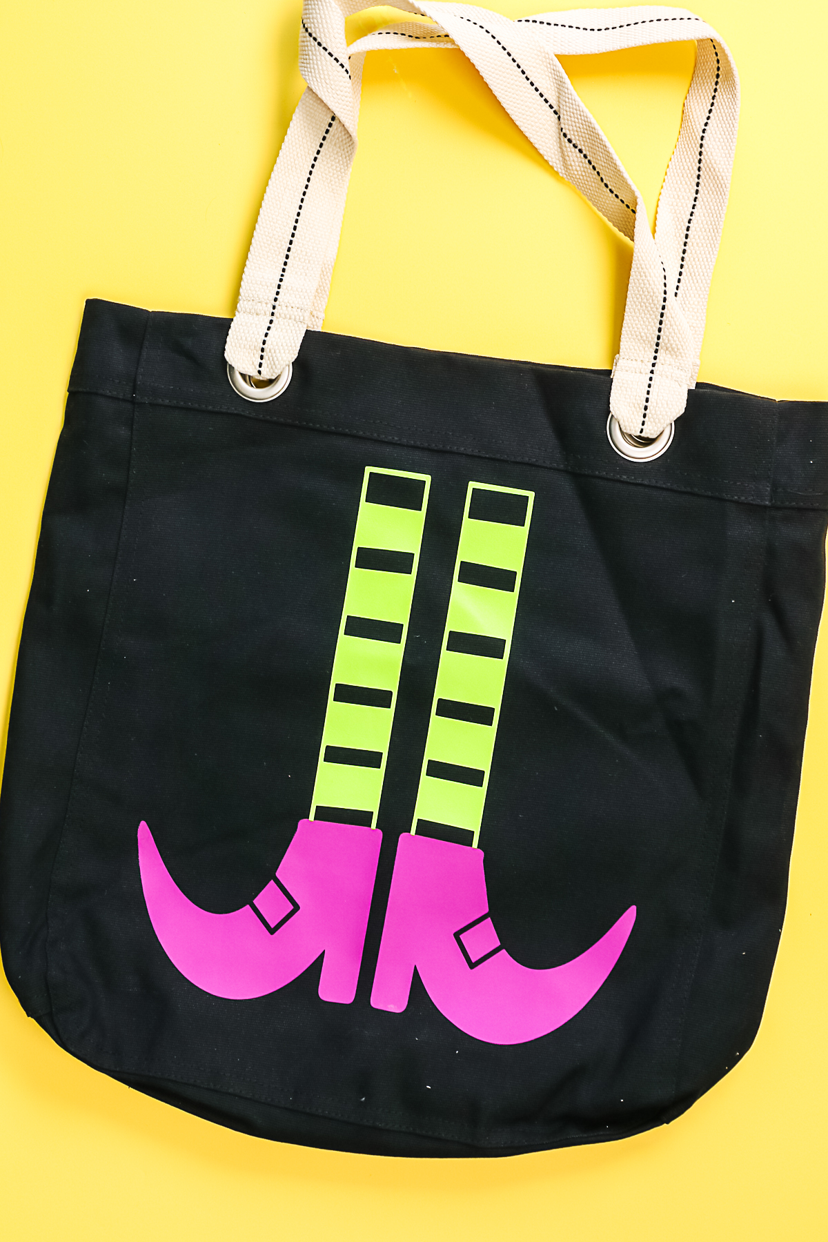 witch legs halloween bag