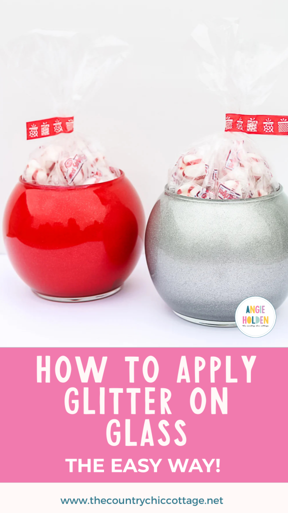 how to apply glitter on glass