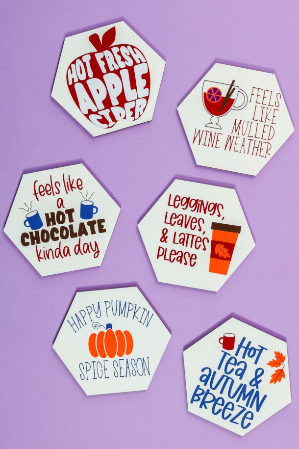 Cricut Coasters How to Add Vinyl to Coasters Angie Holden The Country Chic Cottage