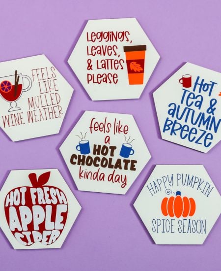 fall and winter drink themed coasters