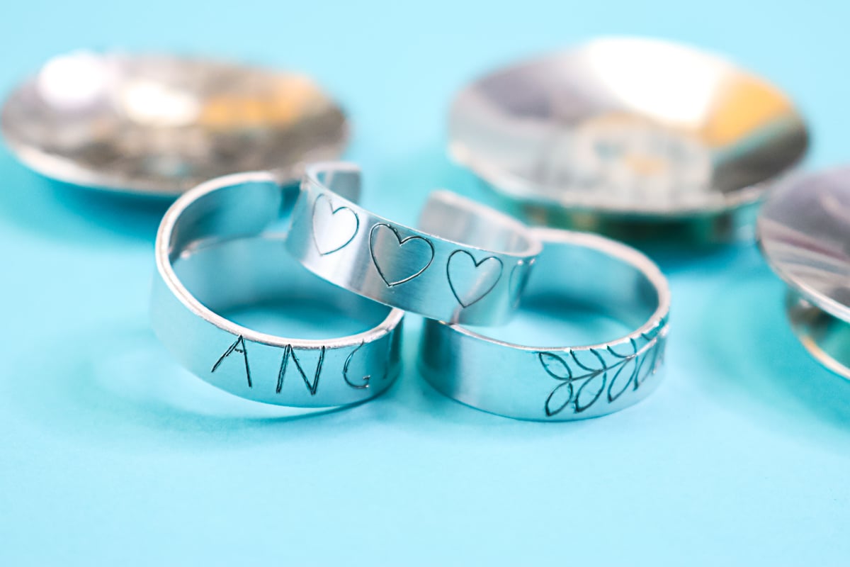 engraved rings on cricut maker