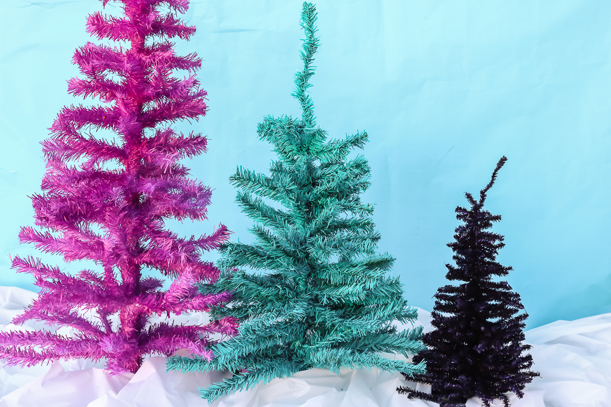 colorful christmas trees