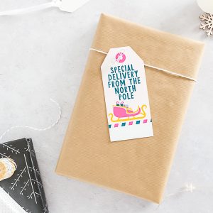 north pole gift tag