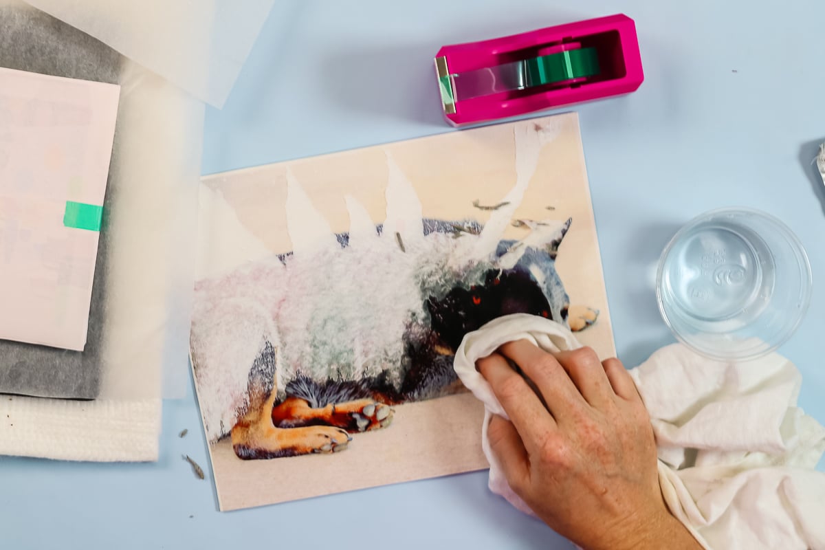 using water to remove stuck sublimation paper