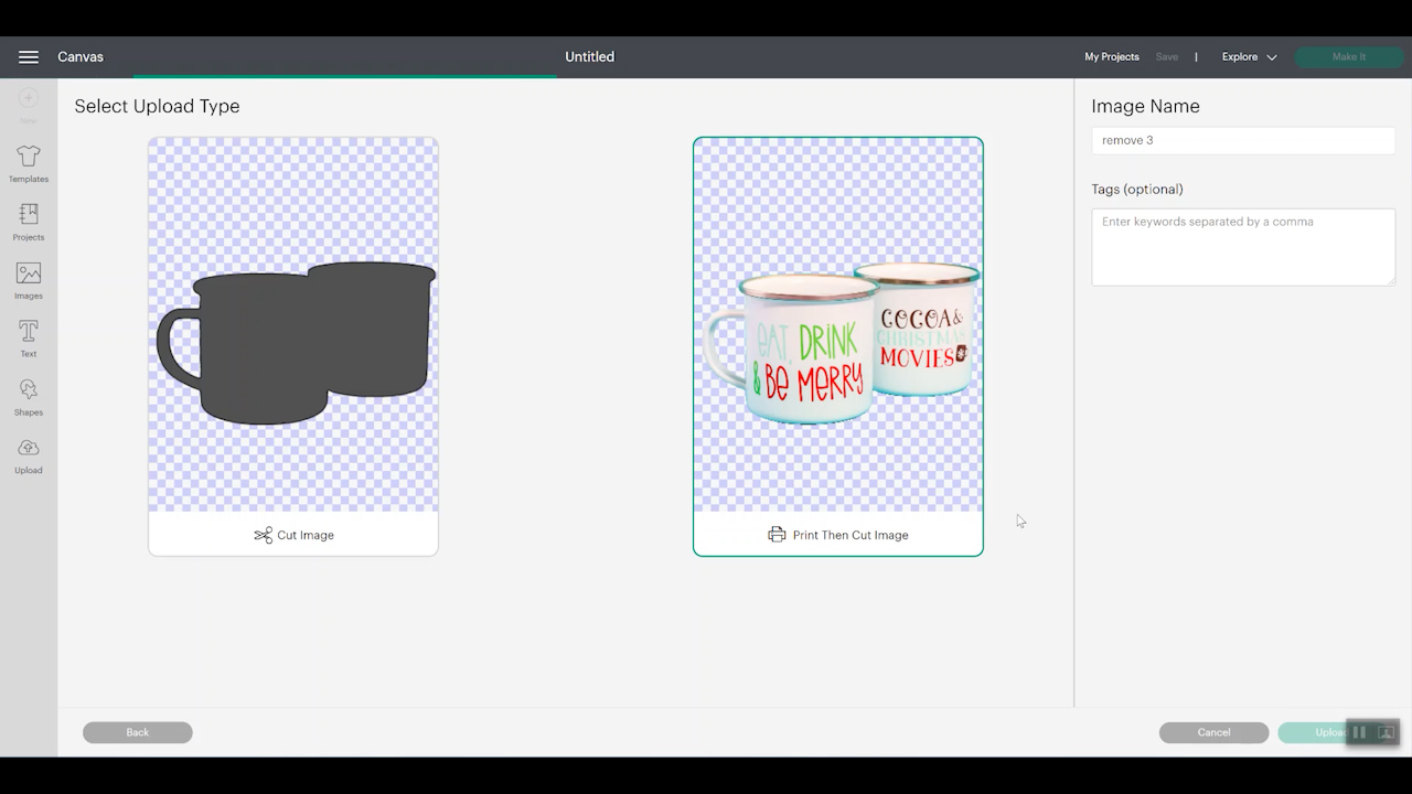 télécharger l'image pour l'imprimer puis la couper sur l'espace de conception cricut