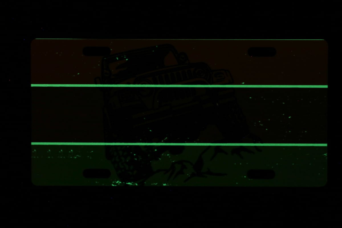 glow in the dark sublimation license plate