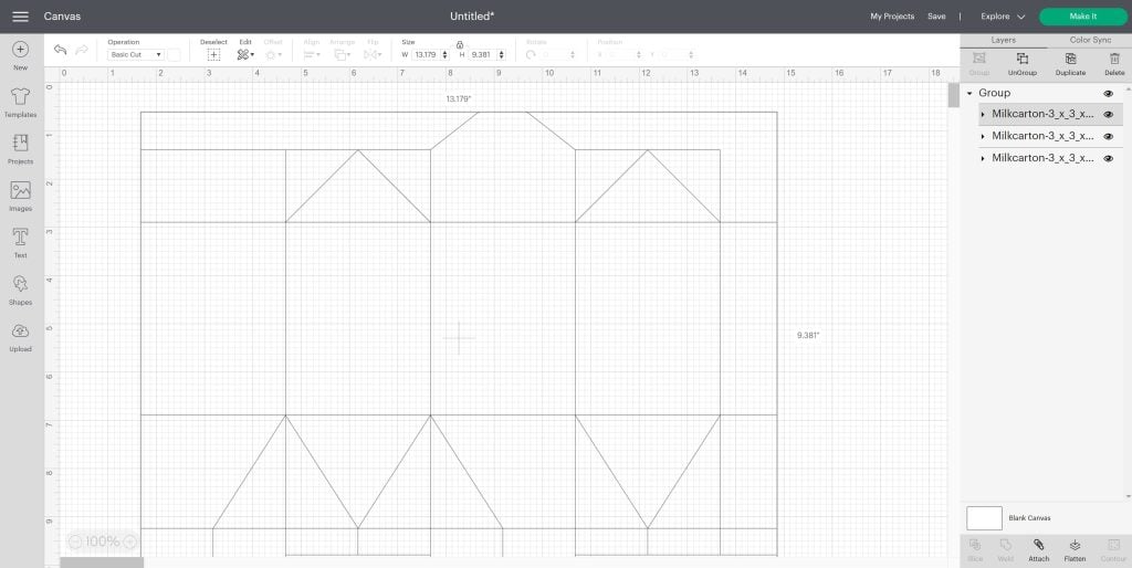 ungrouping lines in cricut design space