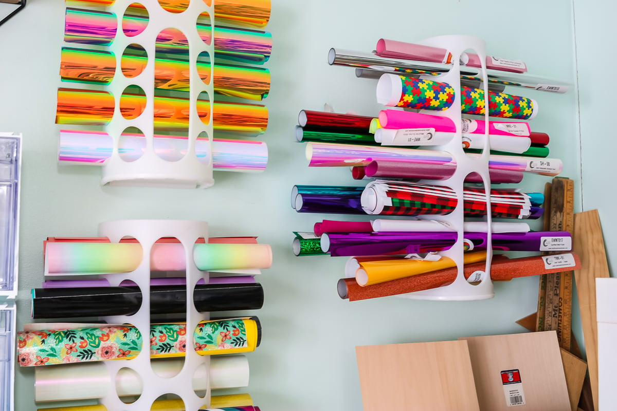 ikea bag holders to store vinyl