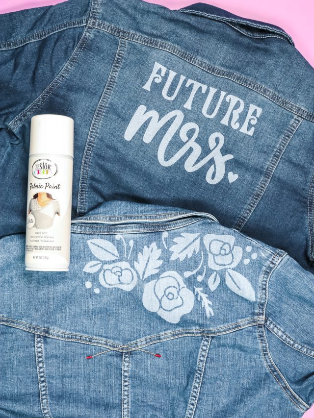 Painted Jean Jacket with Testors Fabric Spray Paint Story Angie Holden The Country Chic Cottage