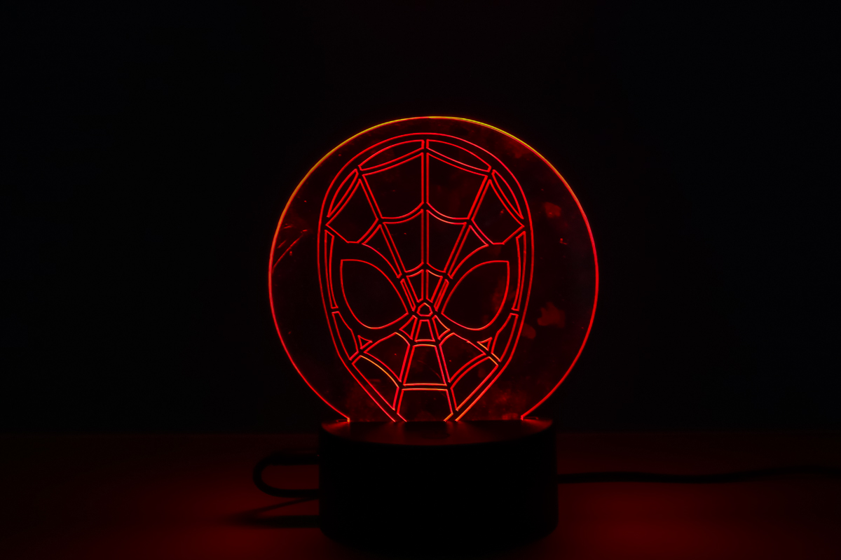 engraved spiderman nightlight