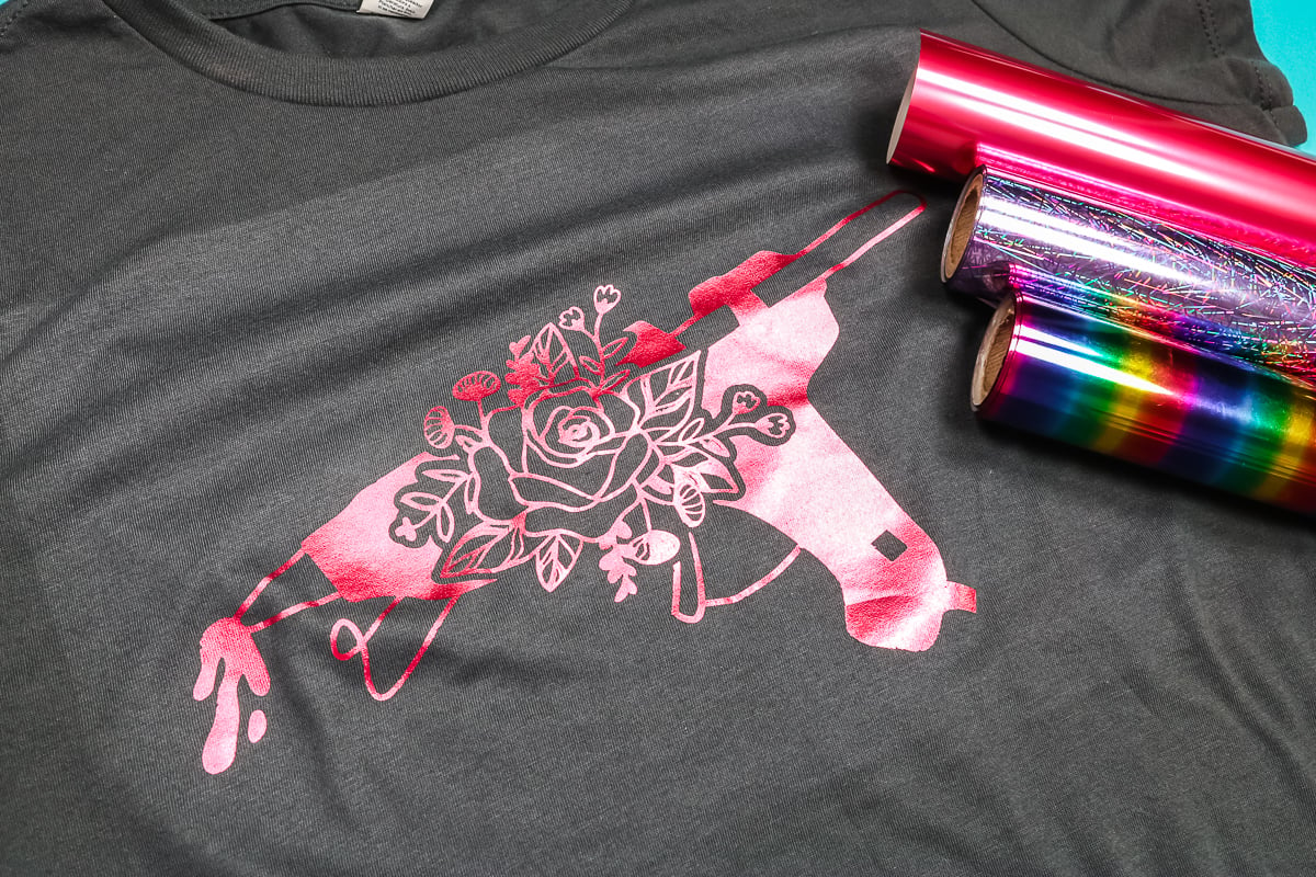 heat transfer foil on a shirt