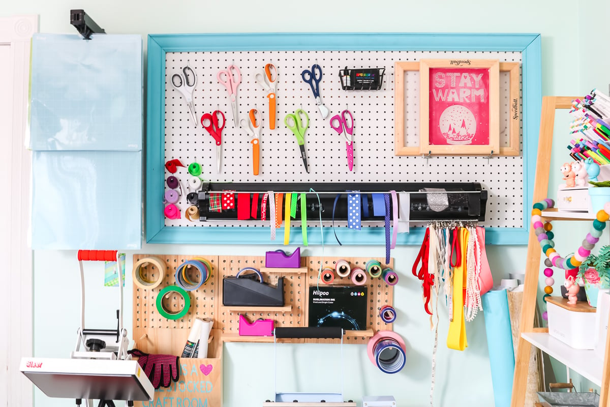 pegboard in a craft room