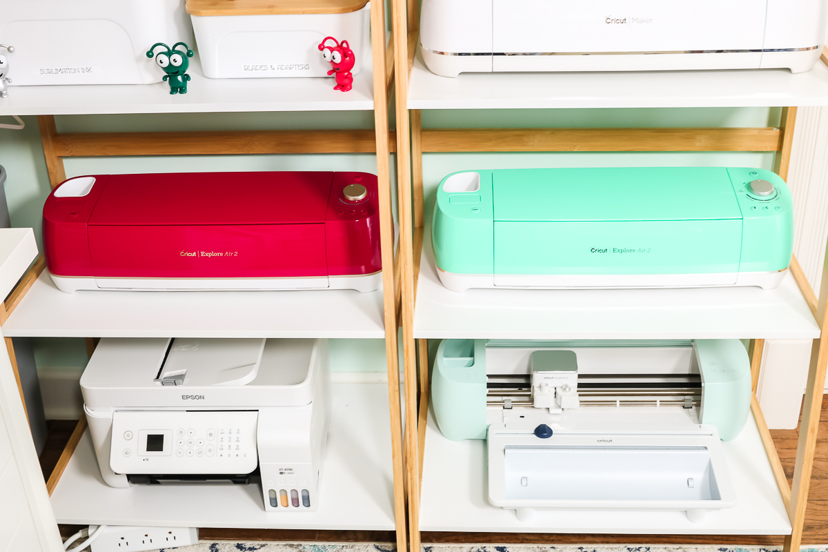 organizing cricut and sublimation craft supplies