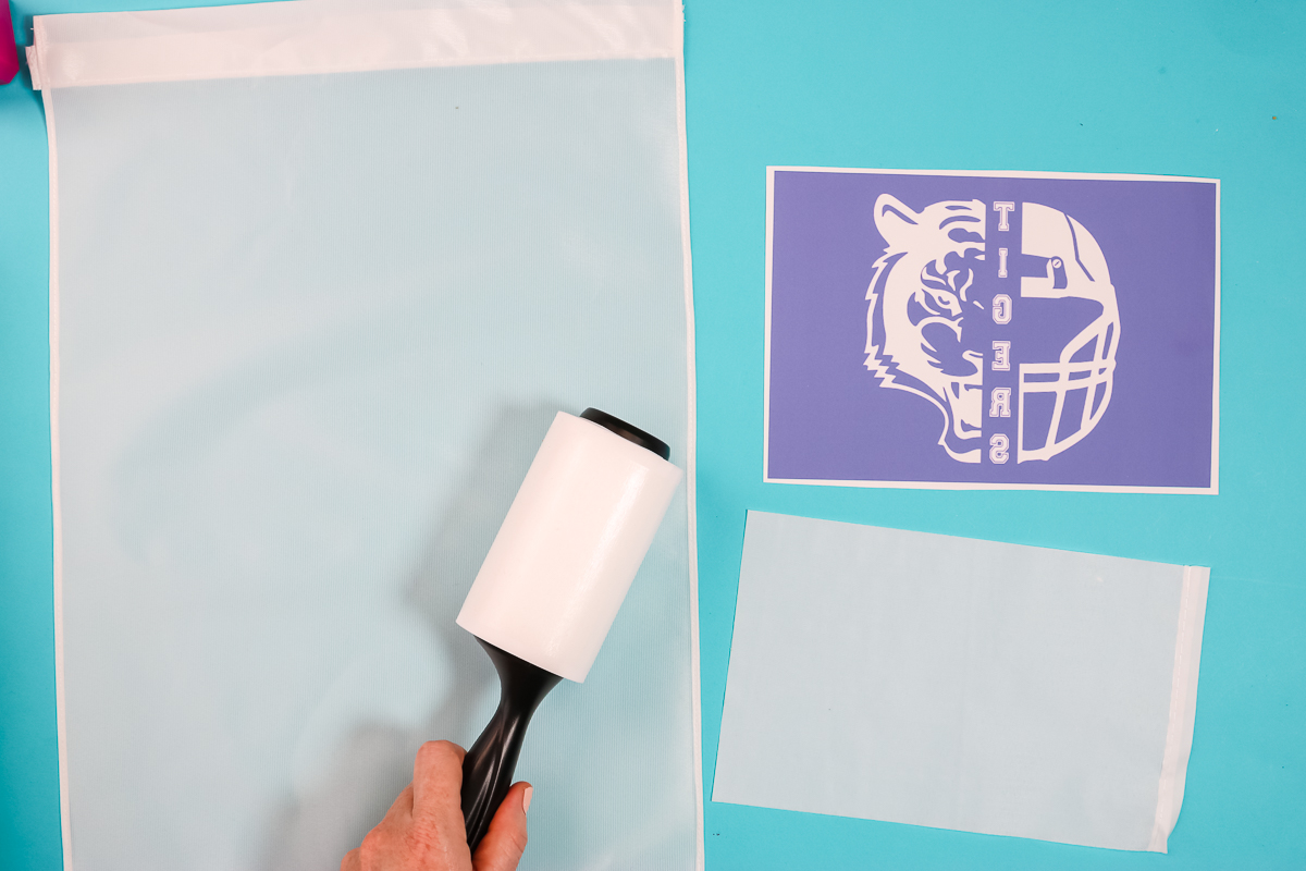 lint rolling a polyester flag