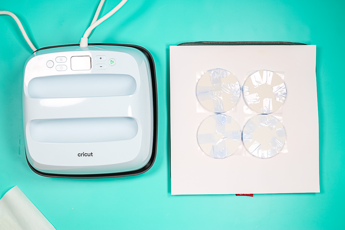 how to press cricut ceramic coasters