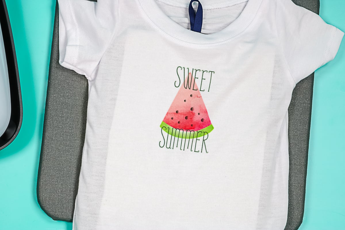 watermelon onesie made with sublimation