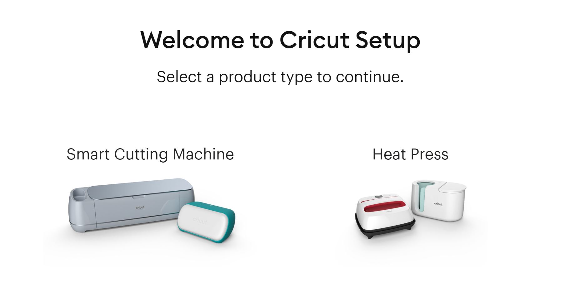 cricut setup screen