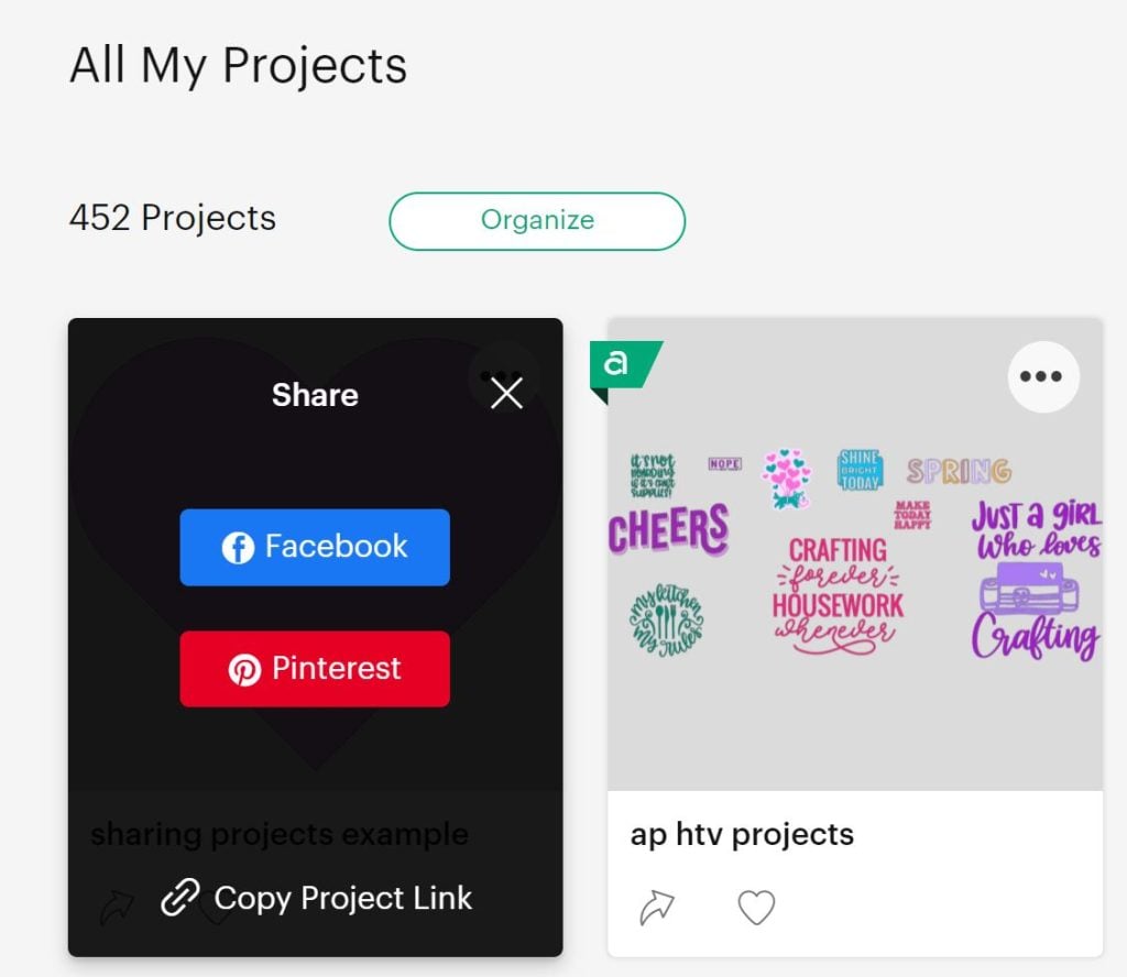 how to share projects