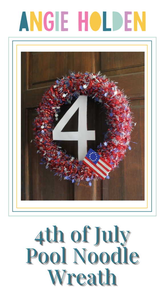pinnable image of 4th of july pool noodle wreath