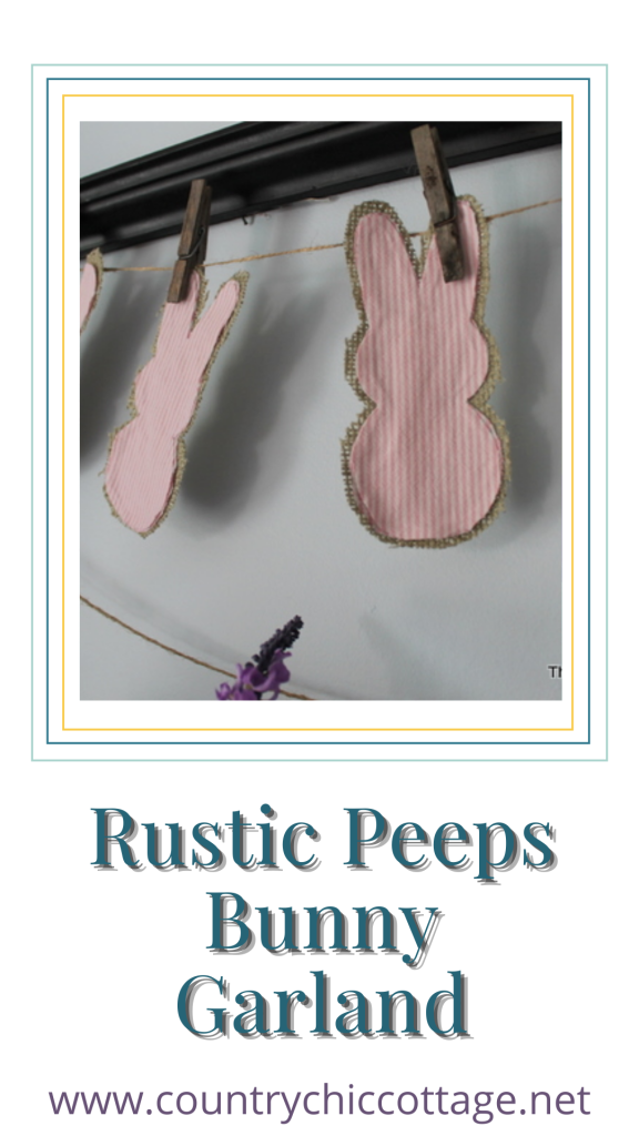 pinnable image of rustic peeps bunny garland 