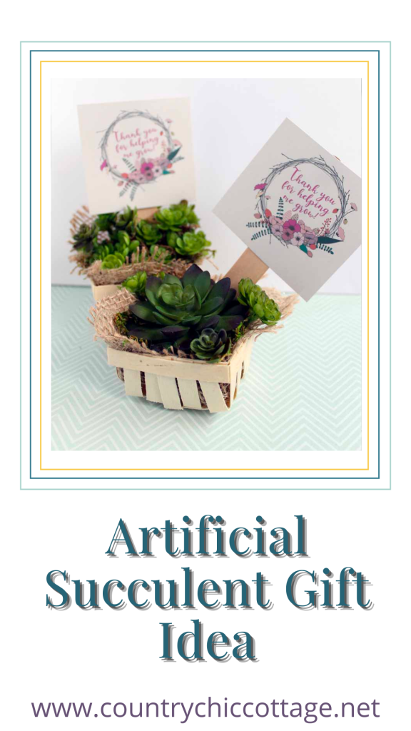 pinnable image for Artificial Succulent Gift Idea