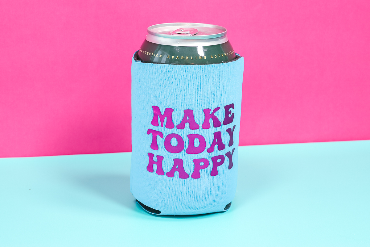 make today happy can koozie