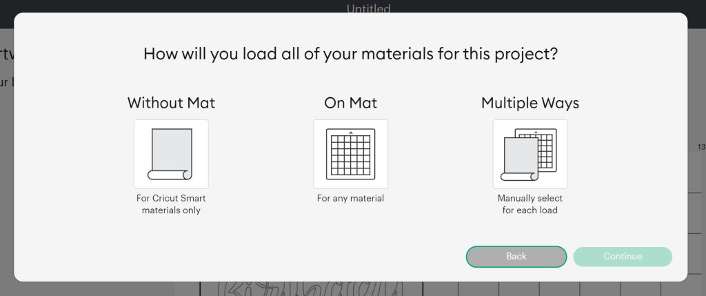 choosing to cut on a mat