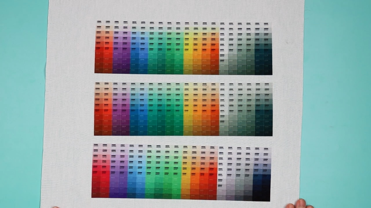 color charts for testing sublimation
