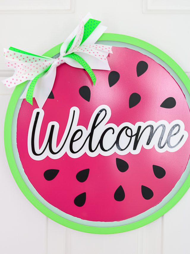 Watermelon Dollar Tree Wreath with Testors Craft Paint Story Angie
