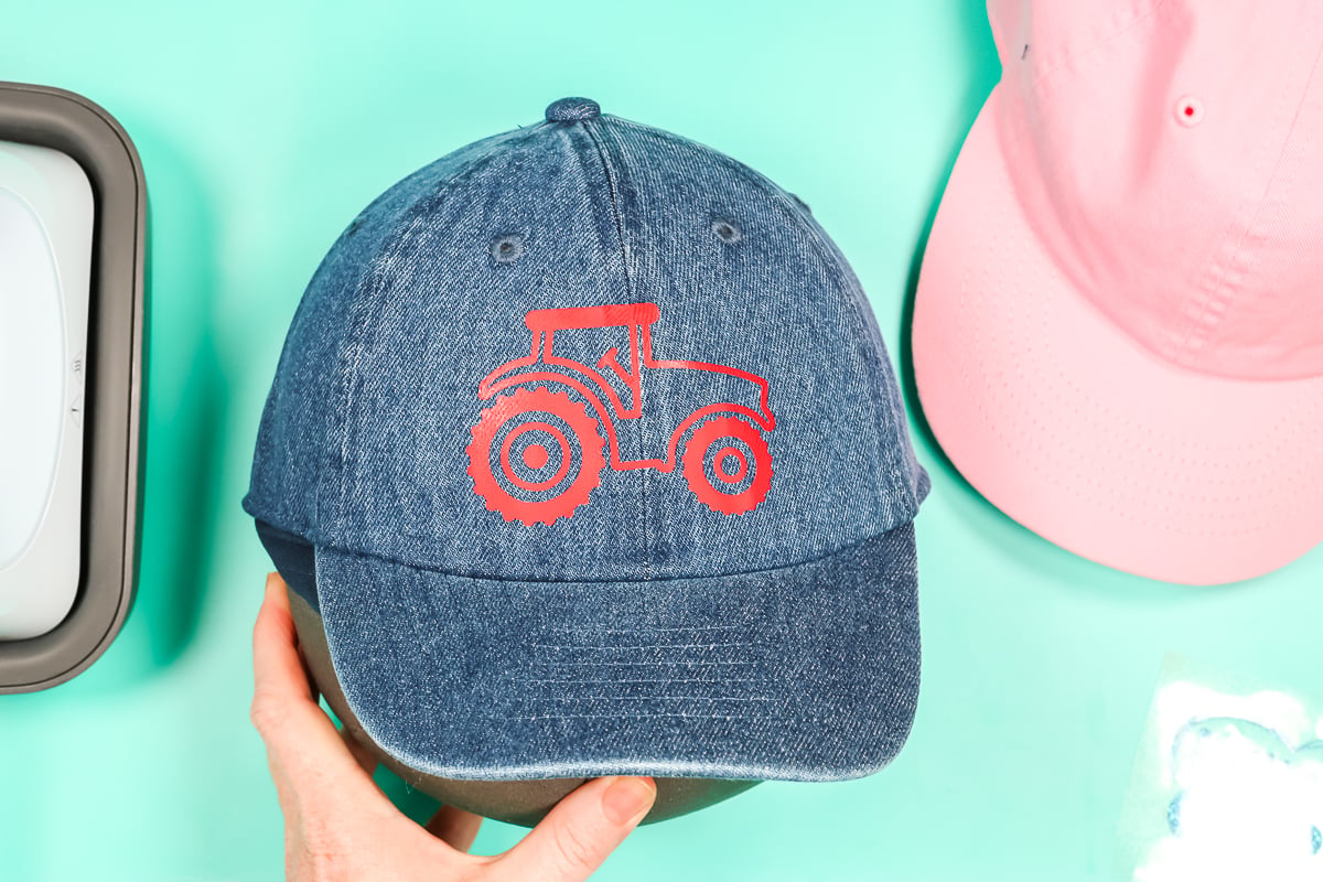 htv tractor on a kids baseball cap