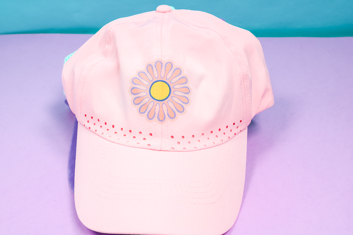 polyester hat with sublimation flower