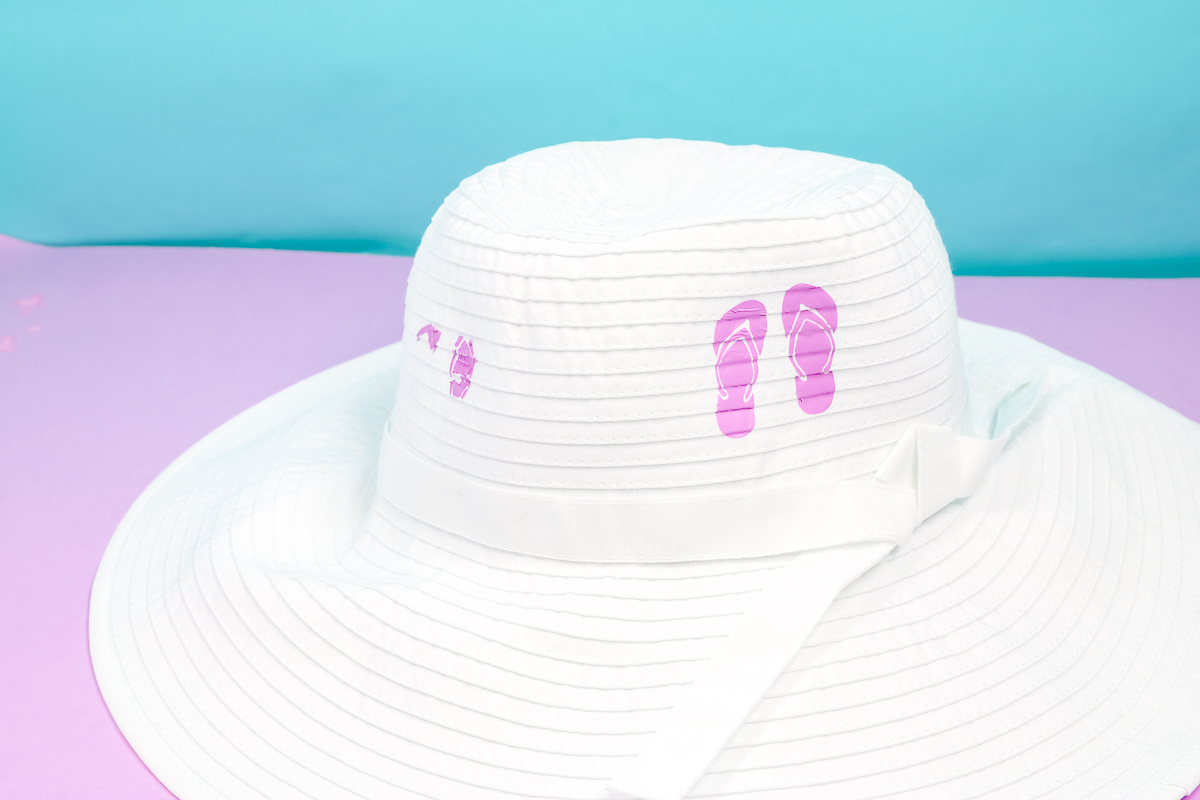 adding htv to textured hat