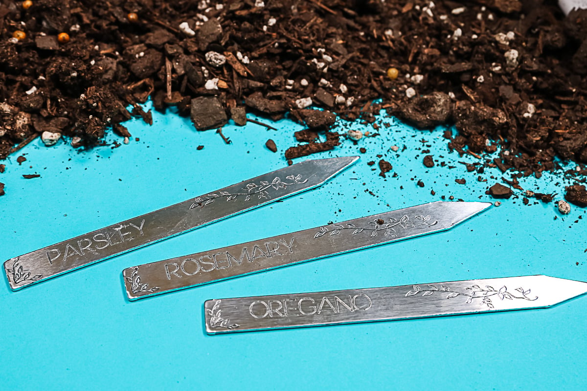 engraved metal herb markers